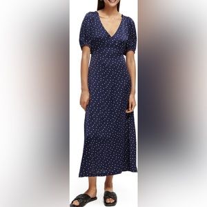 Mini Tulip Print Tie Back Satin Cutout Dress